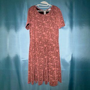 LuLaRoe Amelia Solid Dark Rose Textured Dress 3XL